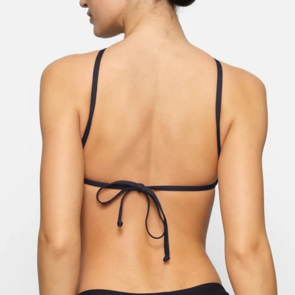 Skims Swim High Neck Back-tie Top - Cocoa